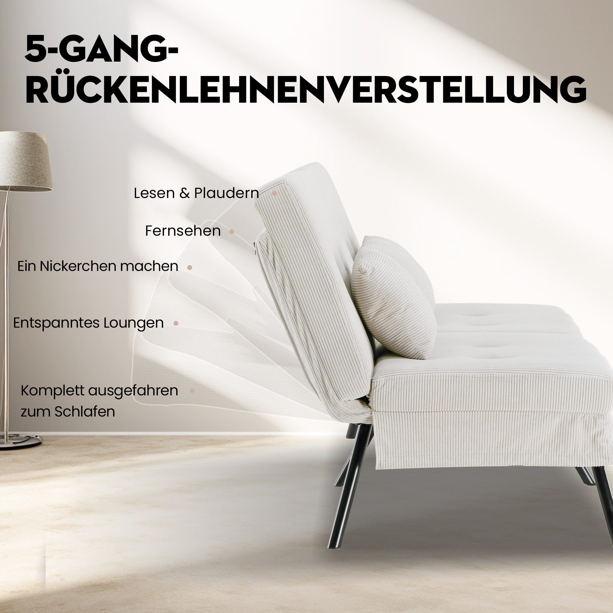 COMHOMA Schlafsofa Bettsofa mit Schlaffunktion, Klappsofa, günstig online kaufen