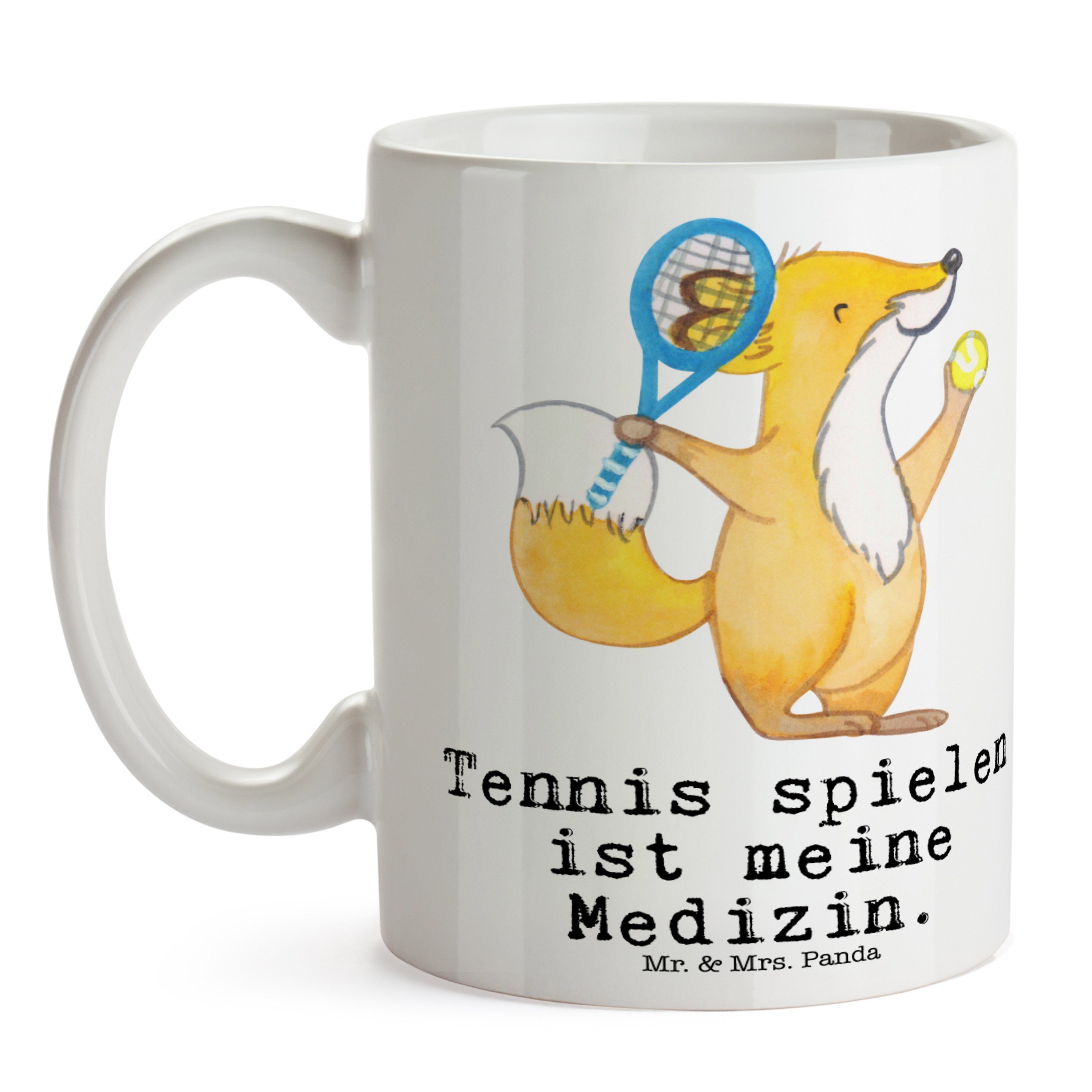 - Tennis Medizin - D, Gewinn, Tasse, spielen Weiß Fuchs Keramik Mrs. Tasse Geschenk, & Büro Panda Mr.