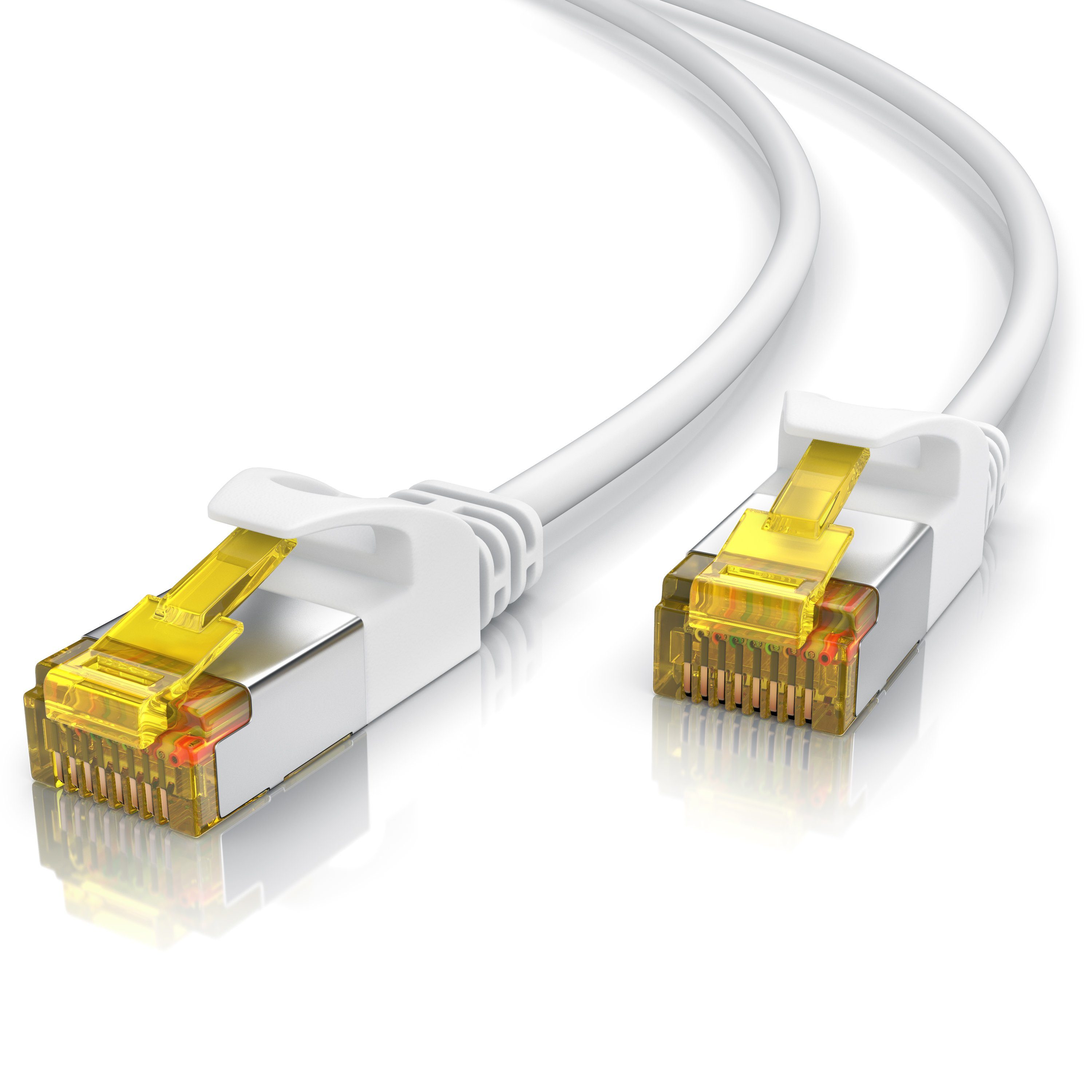 Primewire Slim Patchkabel Cat 7, Gigabit Kabel, 10000 Mbit Netzwerkkabel - 10m LAN-Kabel, CAT.7, RJ-45 (Ethernet) (1000 cm), für Router, Modem, Switch, PC, ideal für Gaming, Streaming, Homeoffice