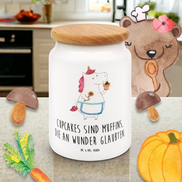 Mr. & Mrs. Panda Vorratsdose Einhorn Küche - Weiß - Geschenk, Leckerlidose, Vorratsbehälter, Vorra, Keramik, (1-tlg), Liebevolles Design