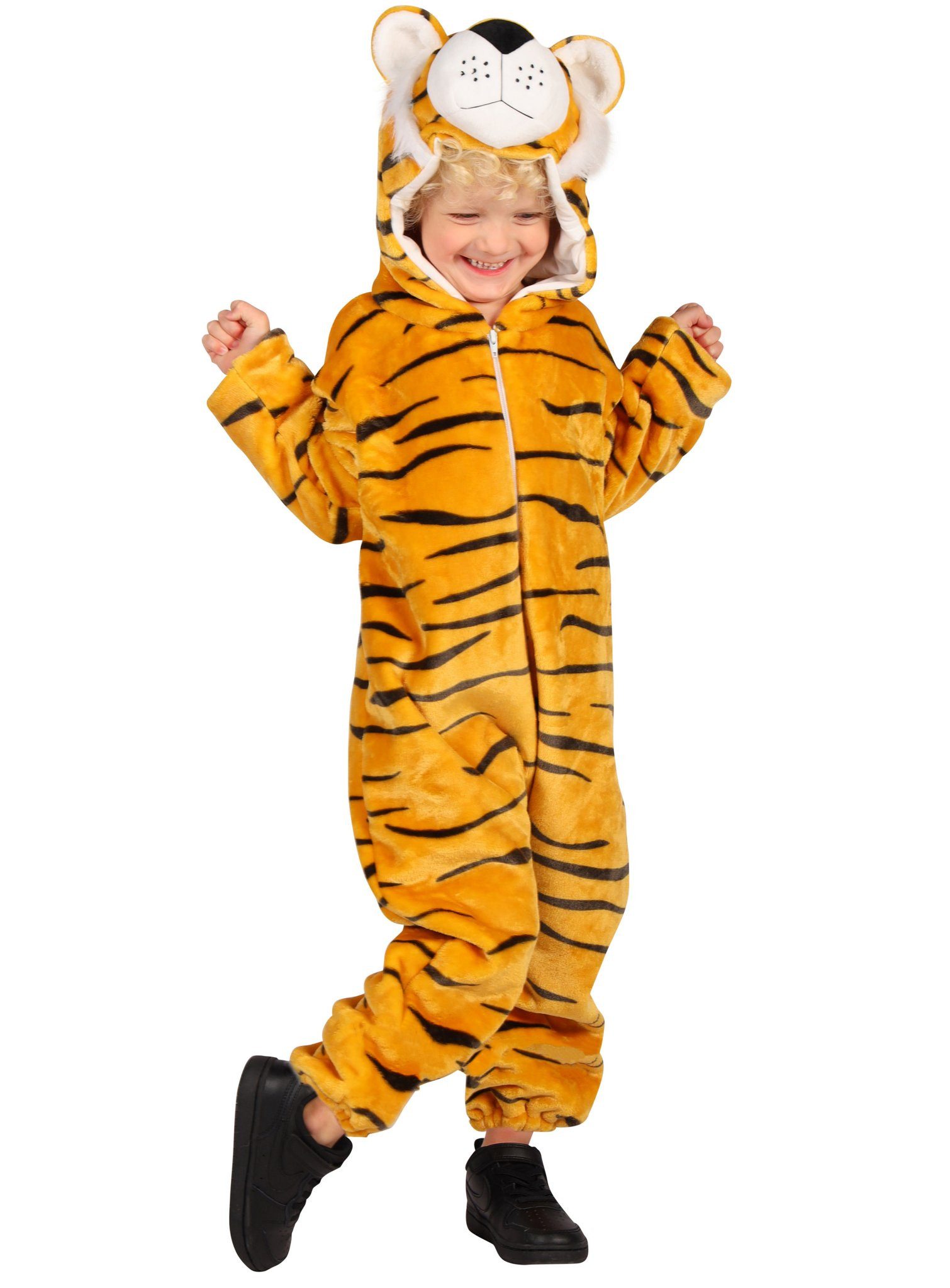 thetru Kostüm Tiger Kostümoverall für Kinder, Kuscheliges Tierkostüm zum Wohlfühlen