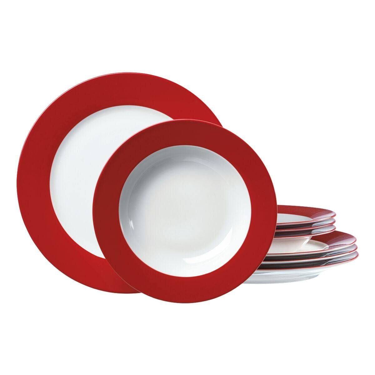 Ritzenhoff & Breker Suppenteller Doppio, (4 St), Ø 22 cm, spülmaschinen- und mikrowellengeeignet