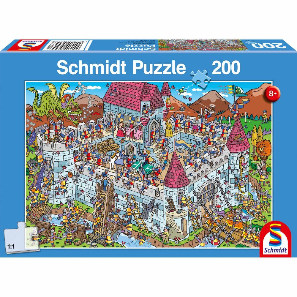 Schmidt Spiele Puzzle Blick in die Ritterburg 200 Teile, 200 Puzzleteile