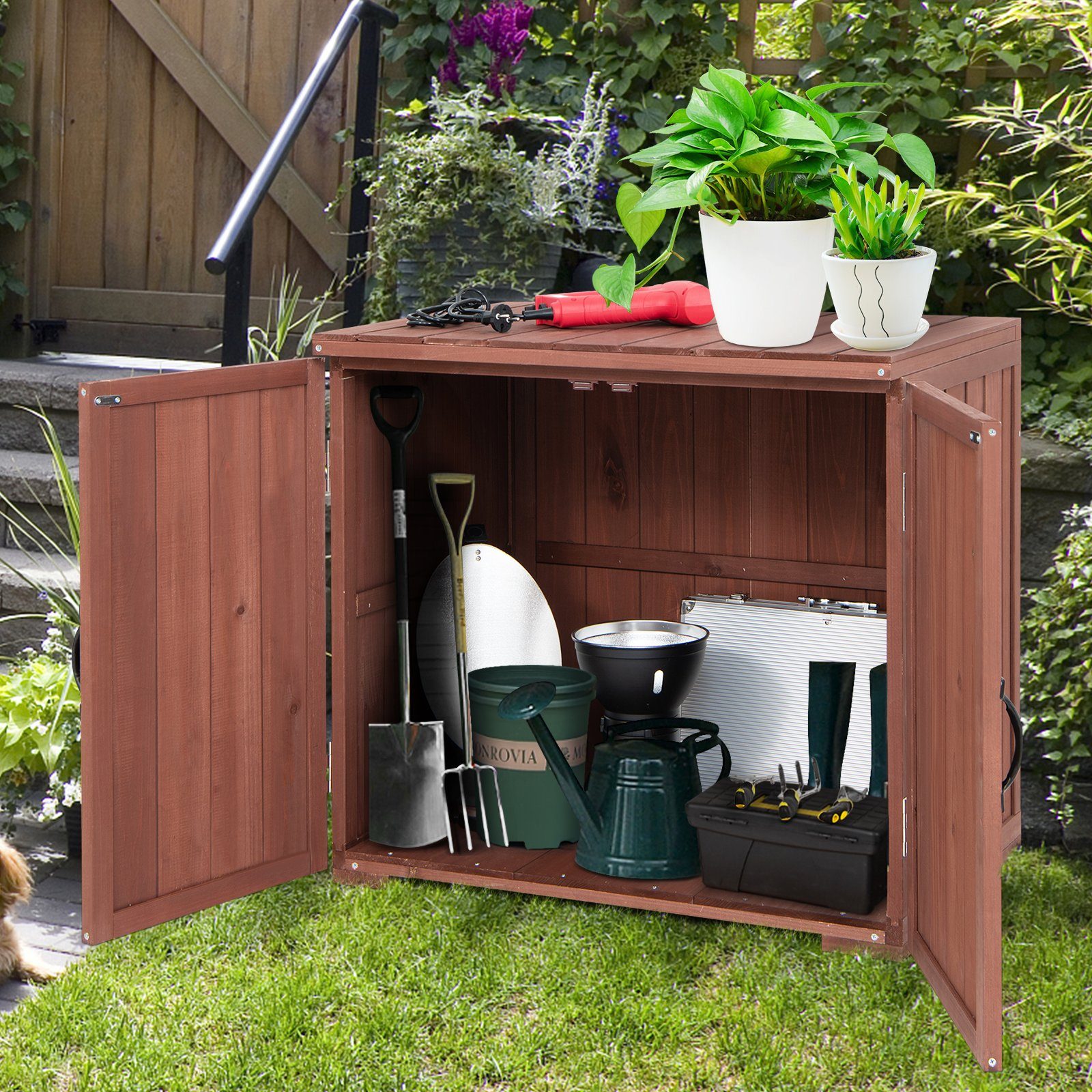 COSTWAY Garten-Geräteschrank, (1 St), mit Doppeltüren günstig online kaufen