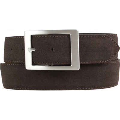 BELTINGER Ledergürtel Herren-Gürtel aus Veloursleder mit Doppel-Schnalle 4 cm - Velour-Leder