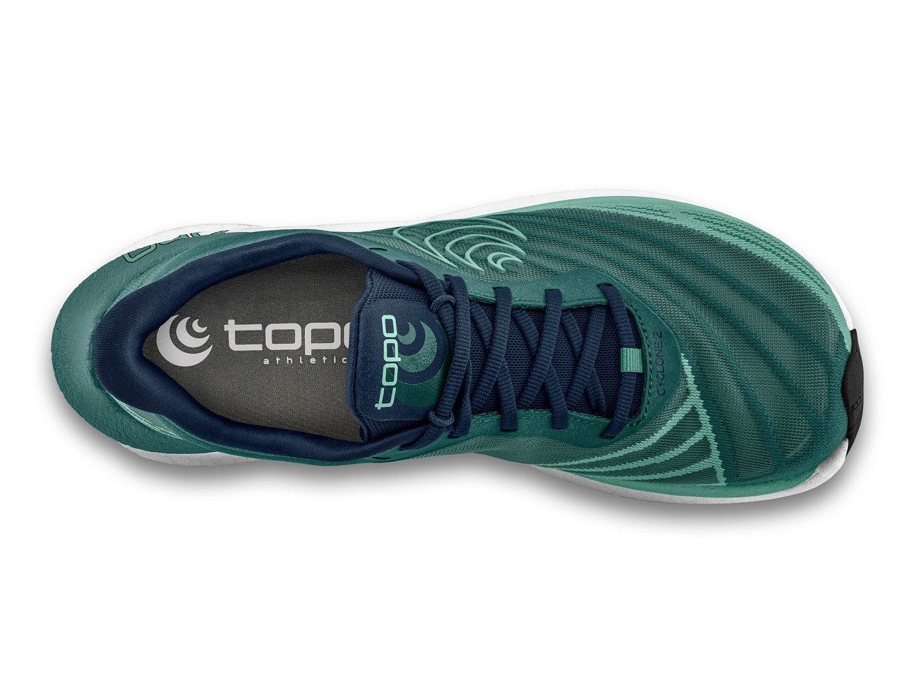 Topo Cyclone 2 (Leichtigkeit, breitere Zehenbox) blaugrün Damen Laufschuh