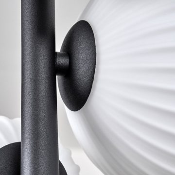 hofstein Deckenleuchte Deckenlampe aus Metall/Riffelglas in Schwarz/Weiß, ohne Leuchtmittel, retro Leuchte mit Glasschirmen (10,12,15cm), 8 xG9, ohne Leuchtmittel