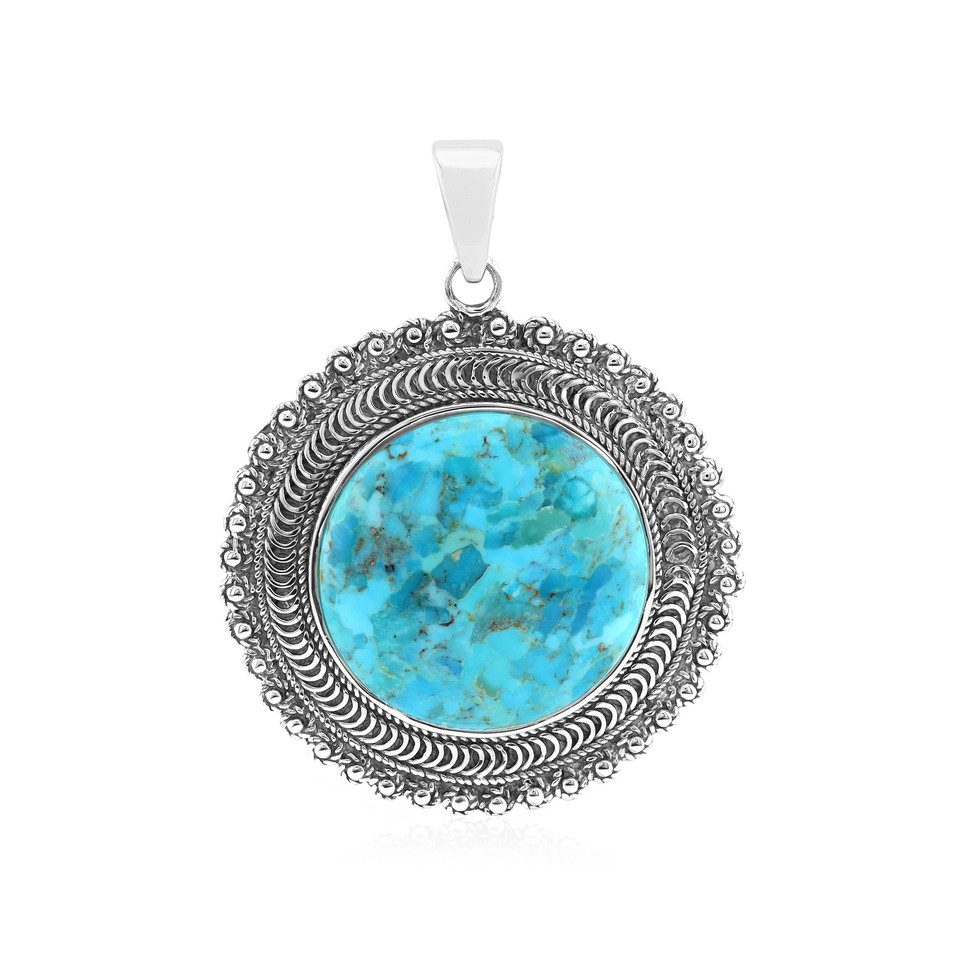 Cavill Kettenanhänger Cavill blauer Kingman Mohave-Türkis 25,02 ct Anhänger 925 Silber (1-tlg)