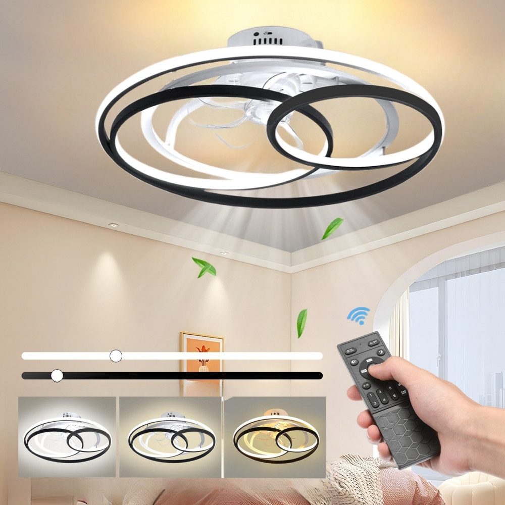 WILGOON LED Deckenleuchte 48W Deckenventilator mit günstig online kaufen