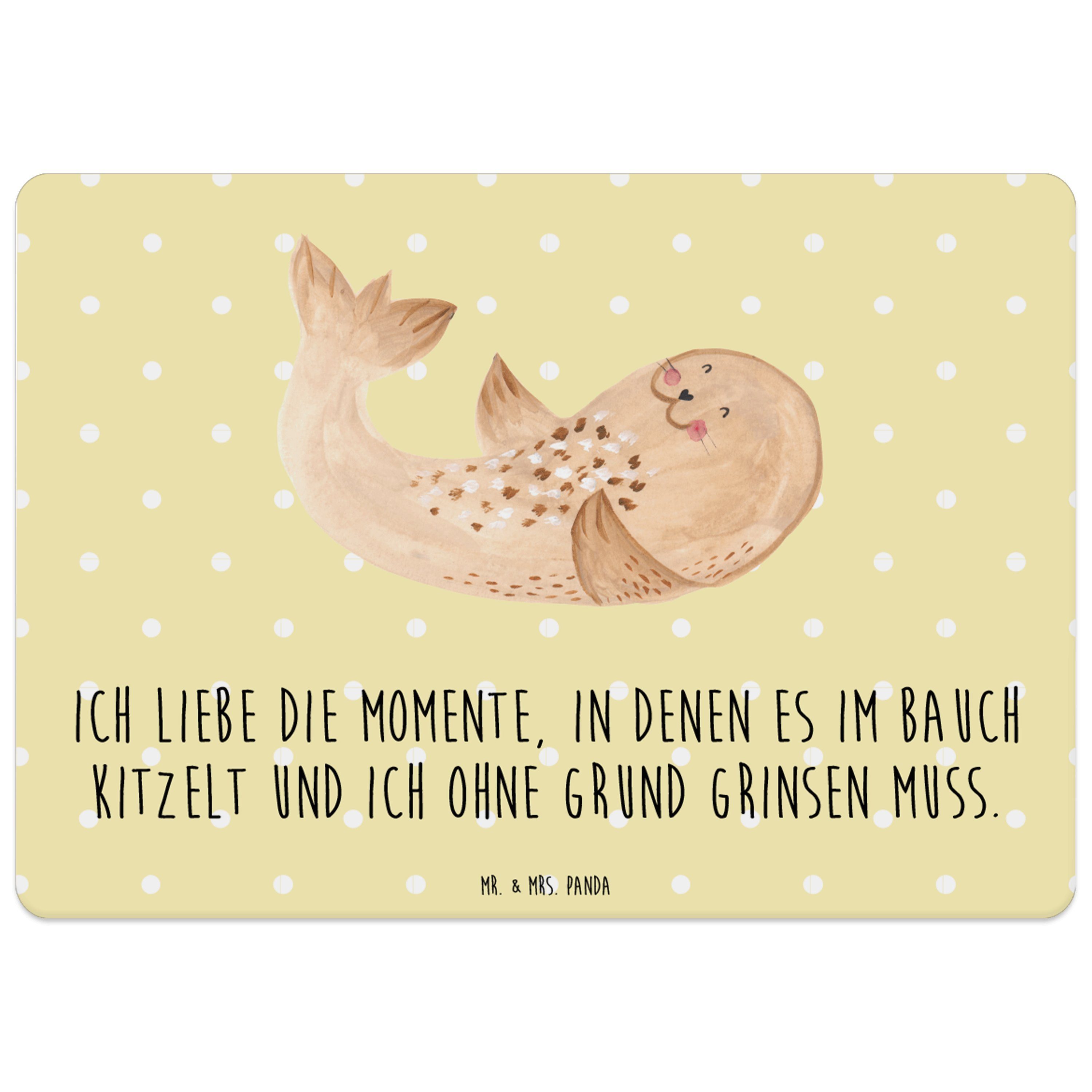 Platzset, Robbe Liegen Gelb Pastell Geschenk, lustige Sprüche
