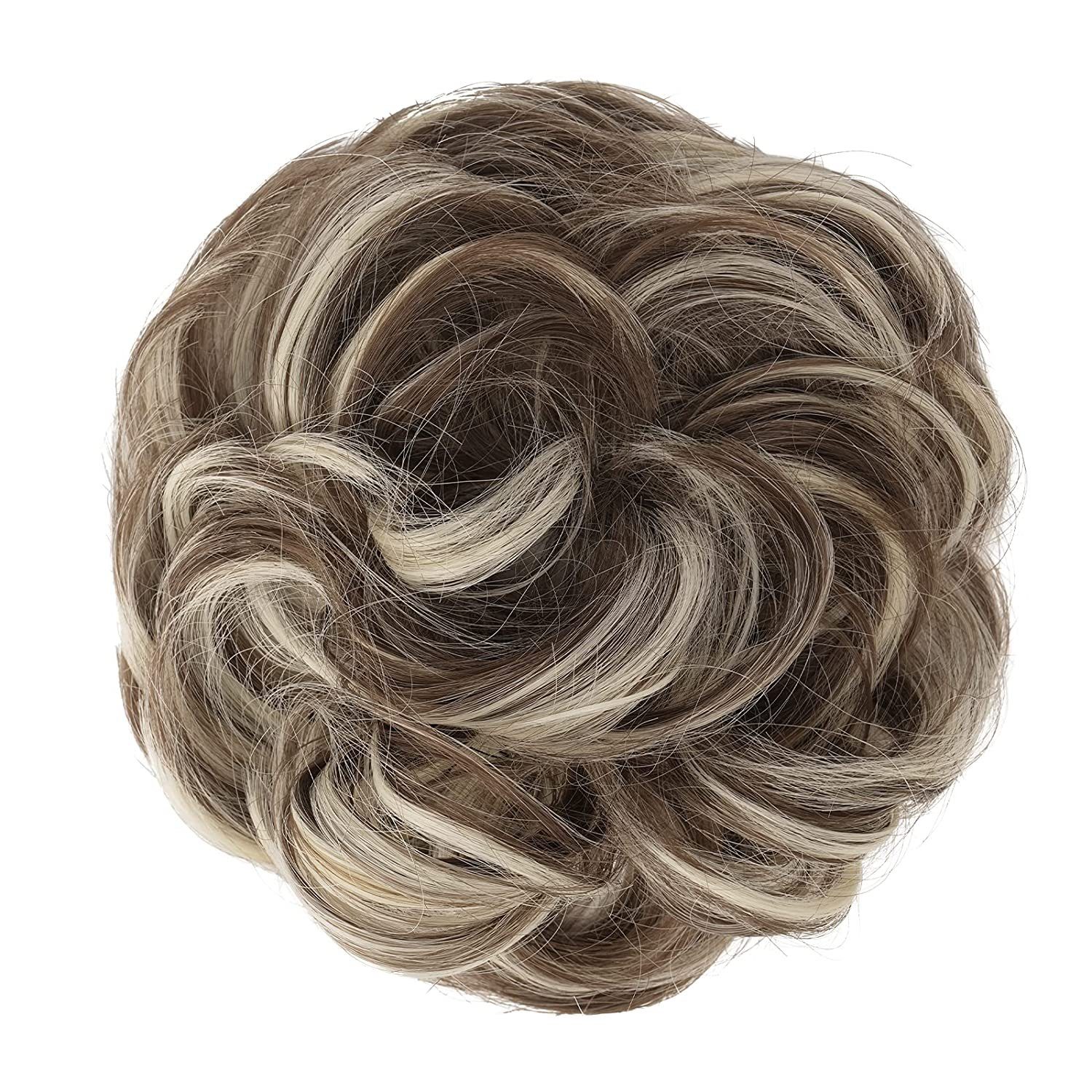 Haarknoten Pferdeschwanz Bleach Frauen Haarverlängerung Püke Gewellt Blonde Dutt Brown Golden Kunsthaar-Extension für