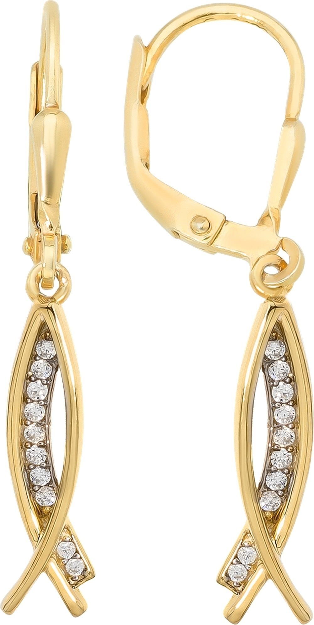 gold aus Gold weiß, Farbe: Karat, 333 Damen Ohrhänger 8 Ohrhänger - Ohrhänger (Fashion) 8K (Ohrhänger), Paar Balia für Gelbgold Balia