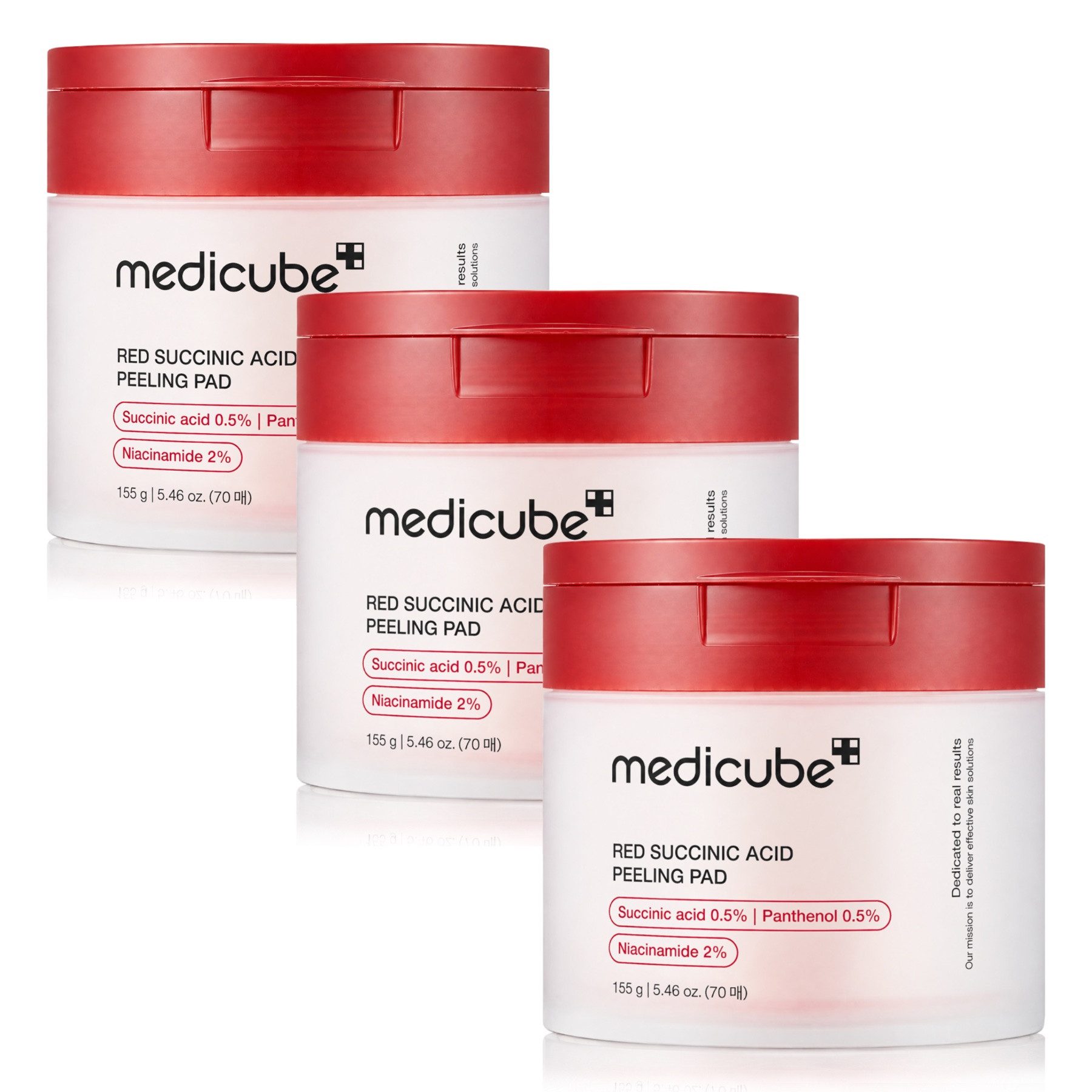Medicube Gesichtswasser Reinigungspads Peeling Gesicht Gesichtspeeling Niacinamide Panthenol, 3-tlg., BHA, AHA, Bernsteinsäure, Niacinamid, Hautpflege