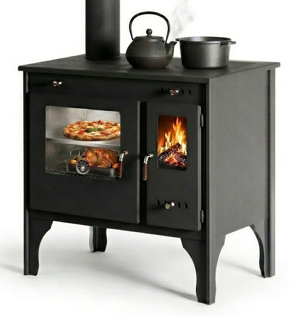 Prometey R ECO INOX mit Edelstahlbackofen, linke Version