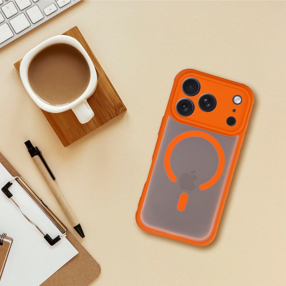 COFI 1453 Handyhülle Full Matte Mag Kompatibel mit iPhone 17 Pro Hermes-orange Magnetisch 6,3 Zoll, Magnetisch, Modern, Funktional und mattes Finish – Bild 4 von 5