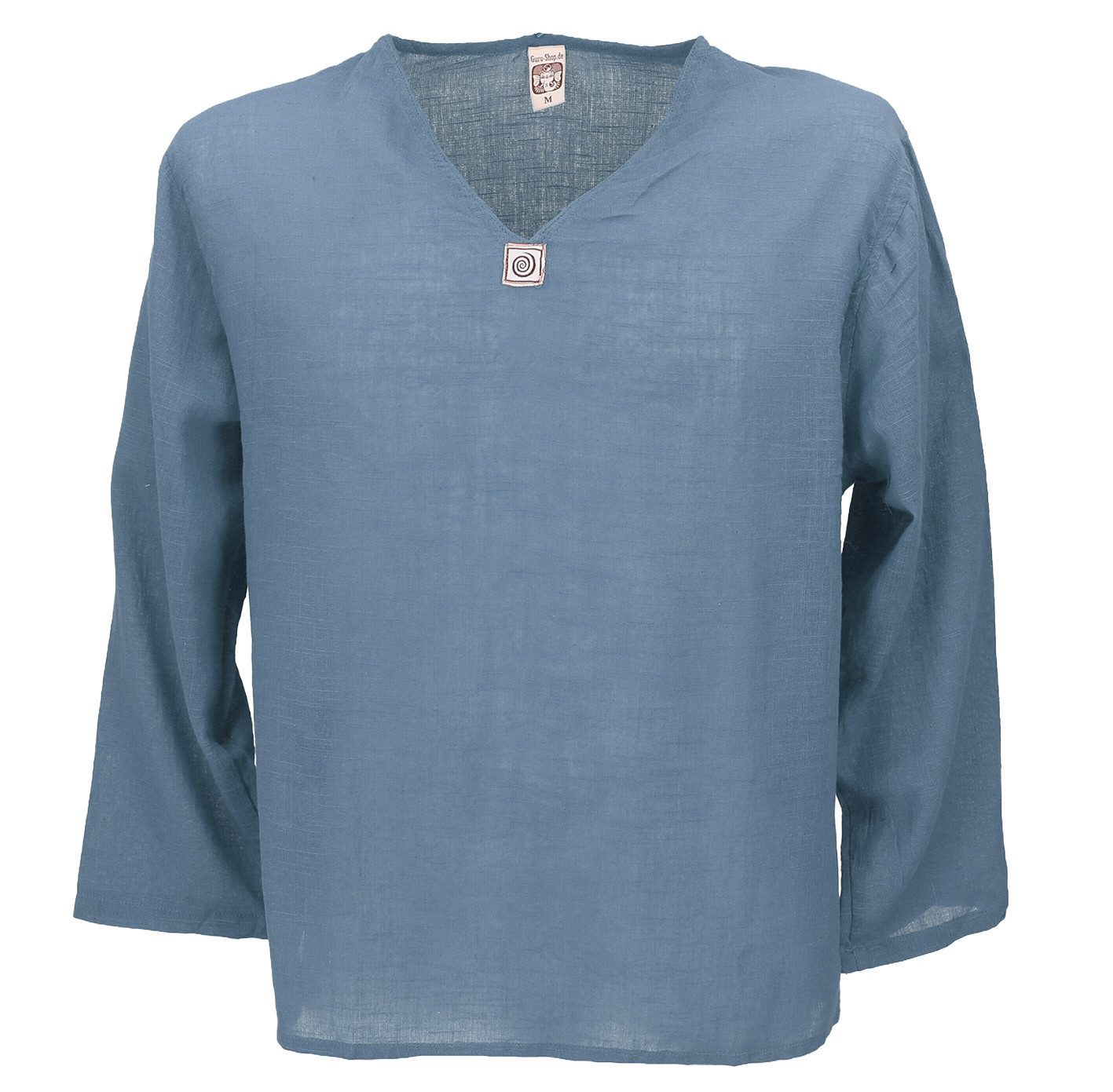 Guru-Shop Hemd & Shirt Yoga Hemd, alternatives Baumwollhemd, leichtes.. Ethno Style, alternative Bekleidung