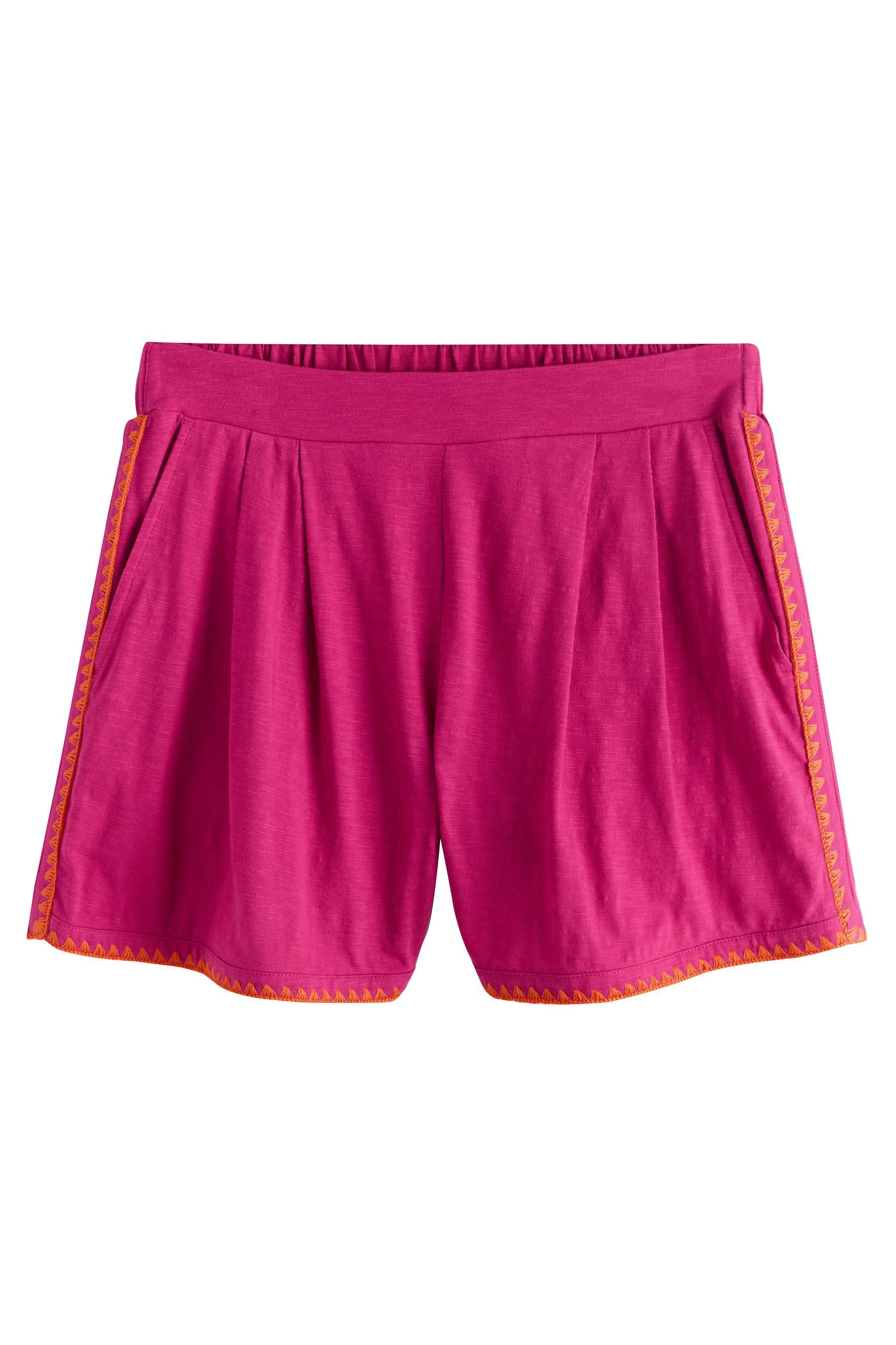 Sweatshorts Jersey-Shorts mit Überwendlingsstich