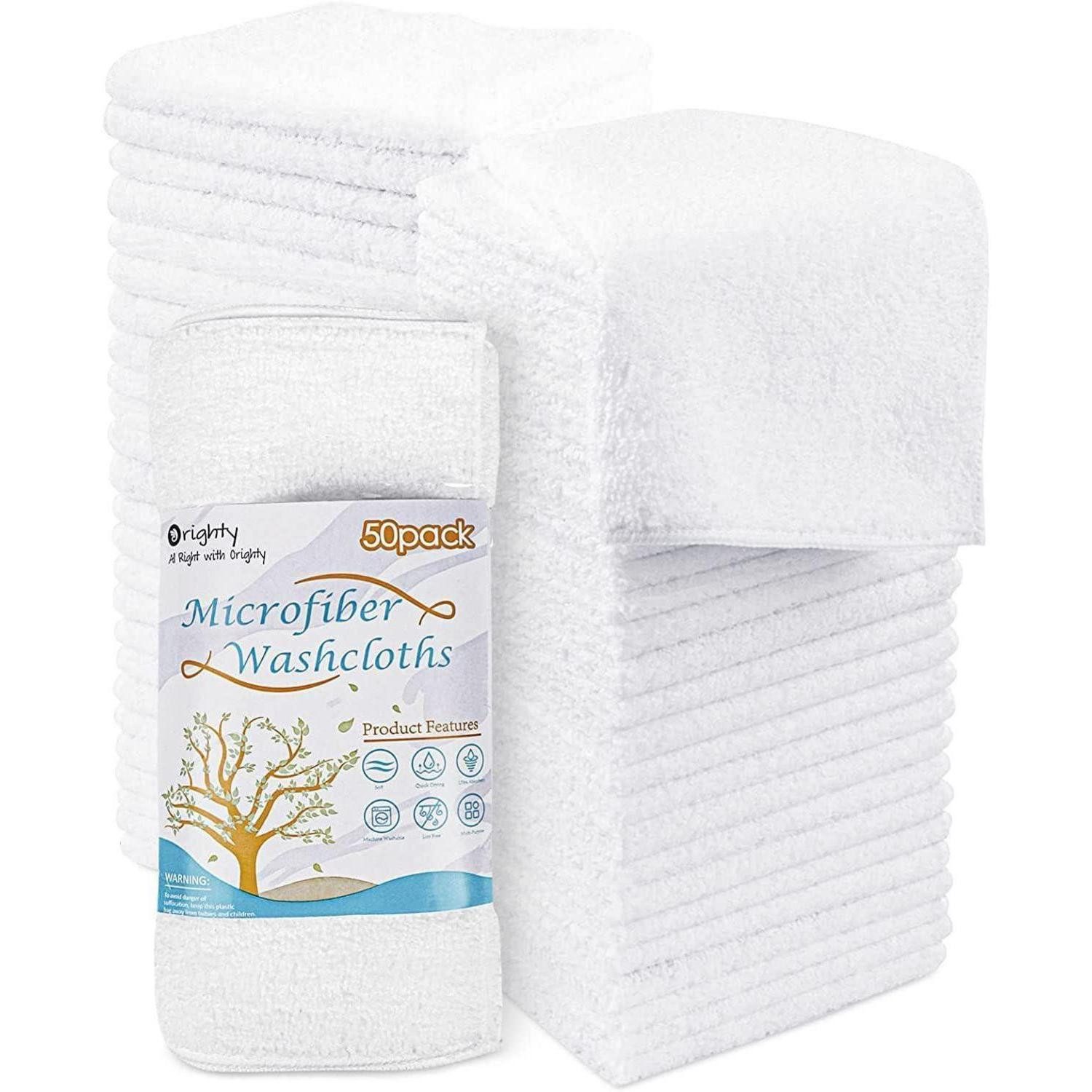Orighty Waschlappen Set mit 50 Mikrofaser Waschlappen 30,5x30,5cm - Saugfähig
