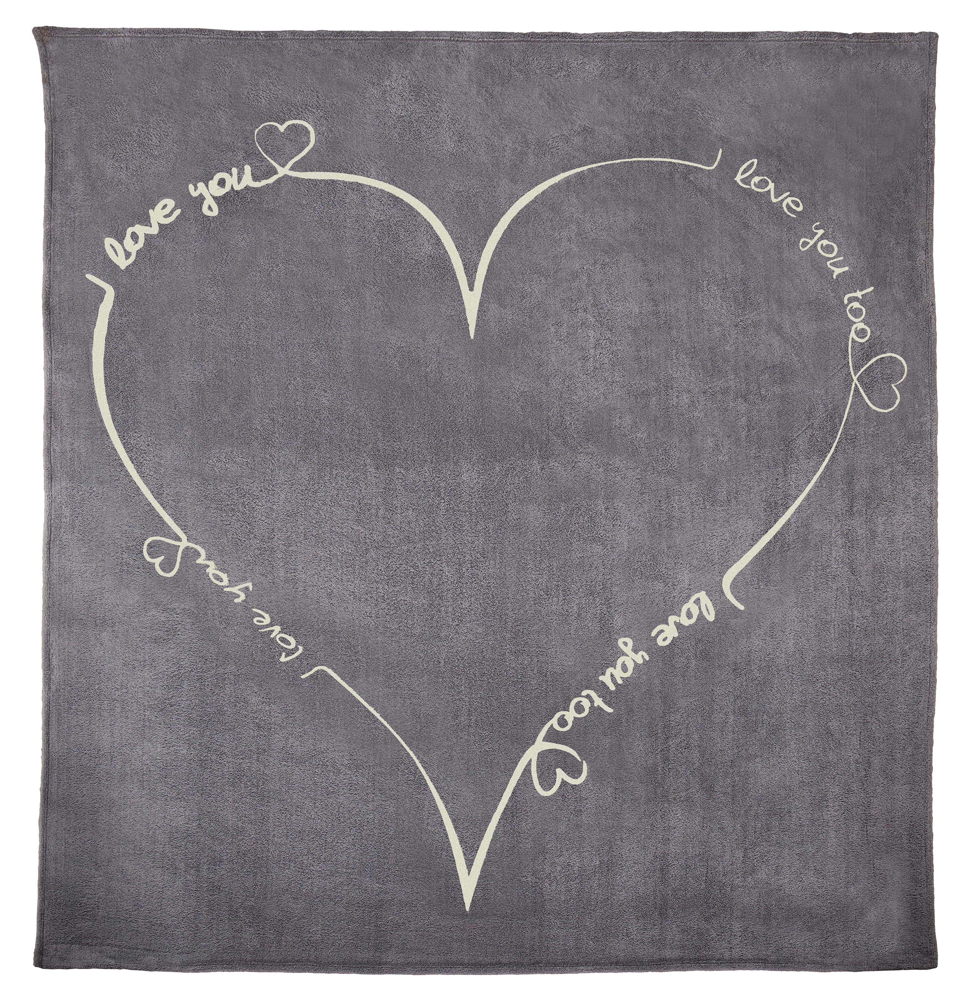 Wohndecke Love you (Glow in the Dark), One Home, Kuscheldecke flauschig warm und kuschelig weich