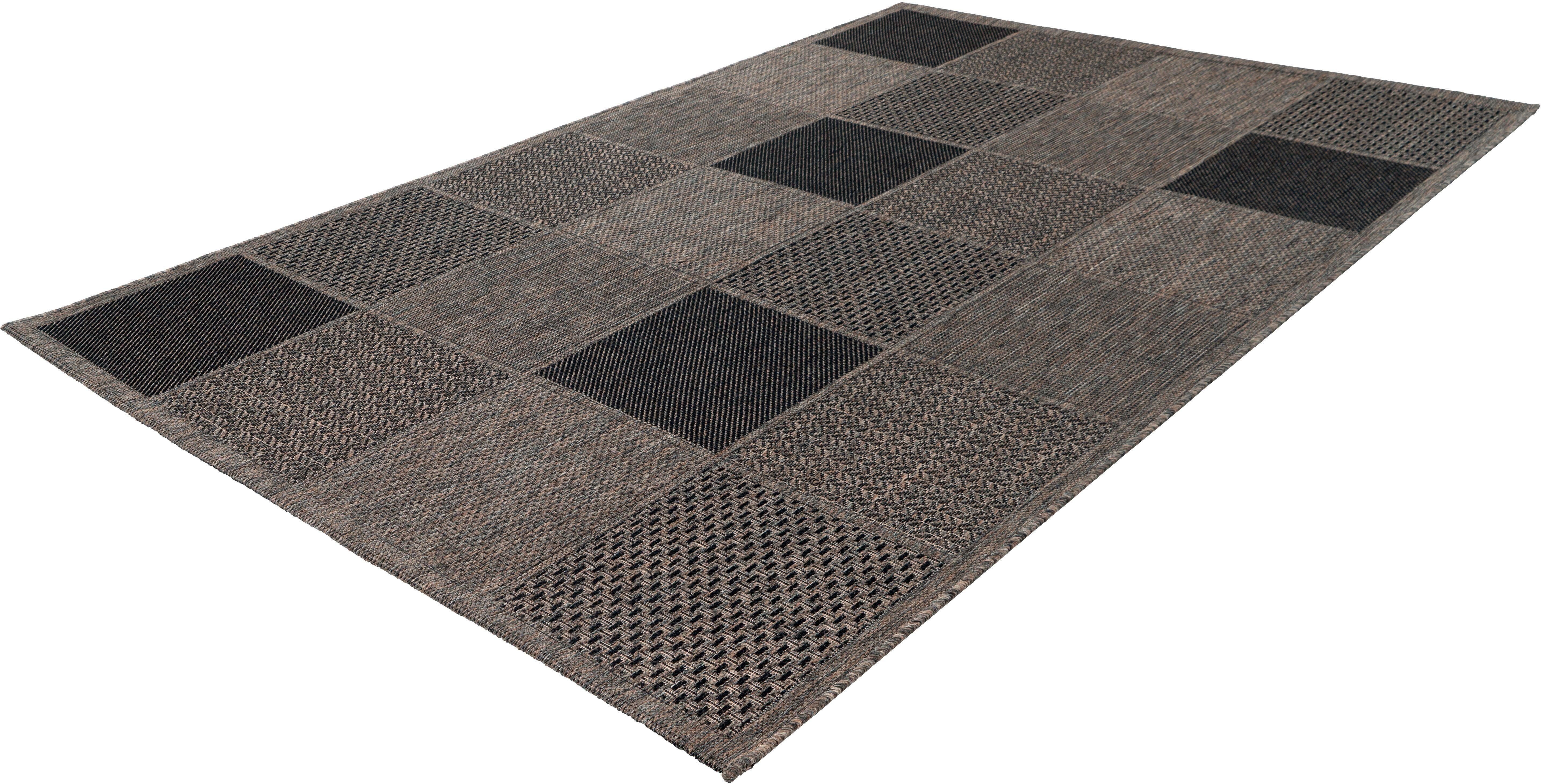 Wohnzimmer taupe Outdoor In- rechteckig, Höhe: 7 mm, Perugia calo-deluxe, 1040, Teppich geeignet, und