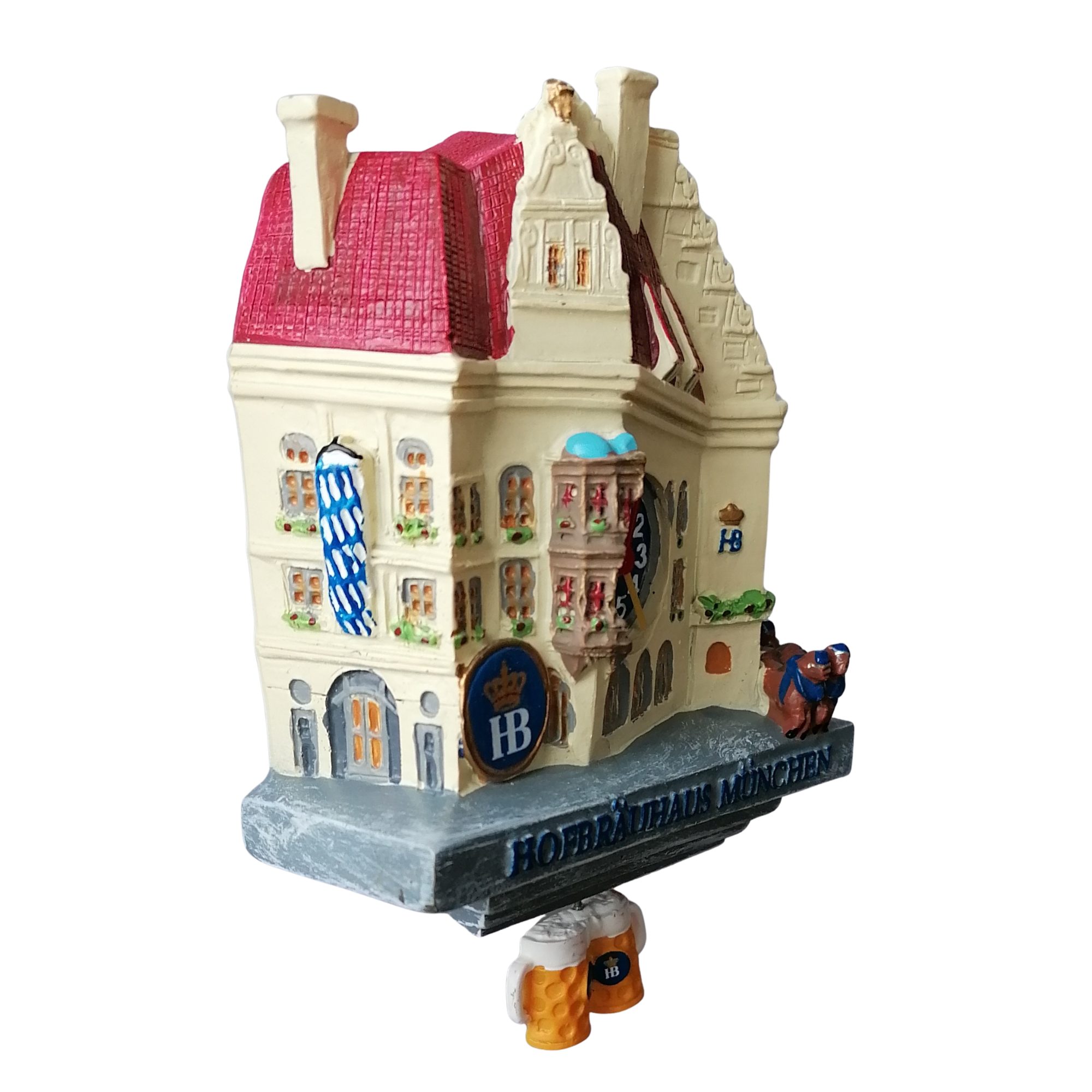 Hofbräuhaus München Wanduhr Hofbräuhaus "Kuckucksuhr" im Miniaturformat mit Magnethalterung (inklusive Knopfzelle)