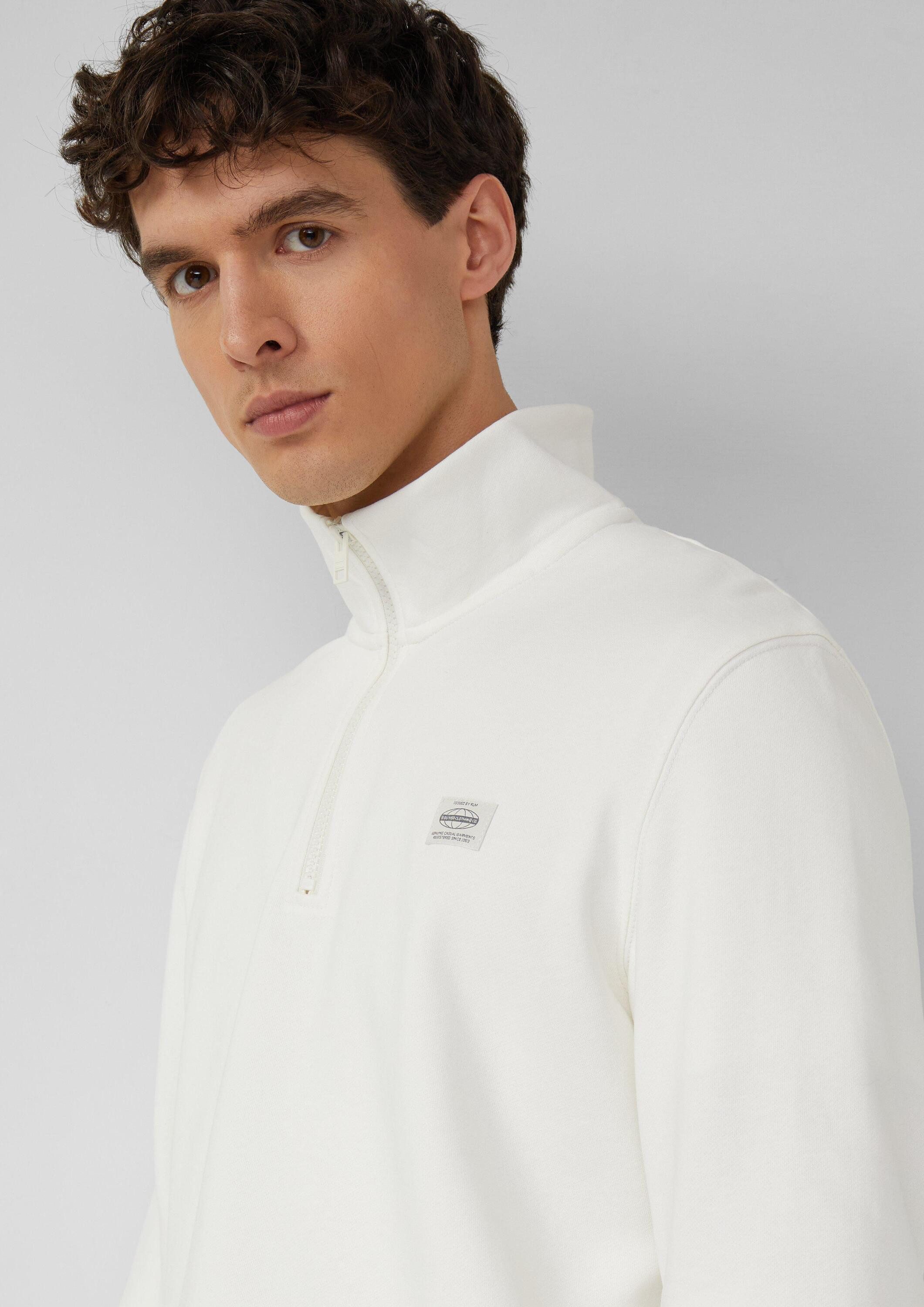s.Oliver Sweatshirt Sweatshirt Sweatshirt mit Troyer-Kragen und Logo-Patch – Bild 4 von 5