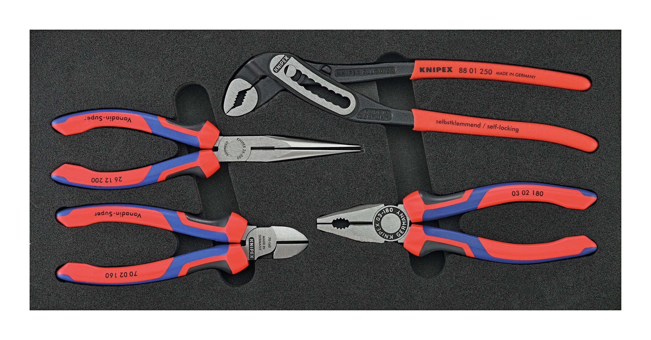 Knipex Werkzeugwagen, (4-tlg), Werkzeugmodul 1/3 Zangen