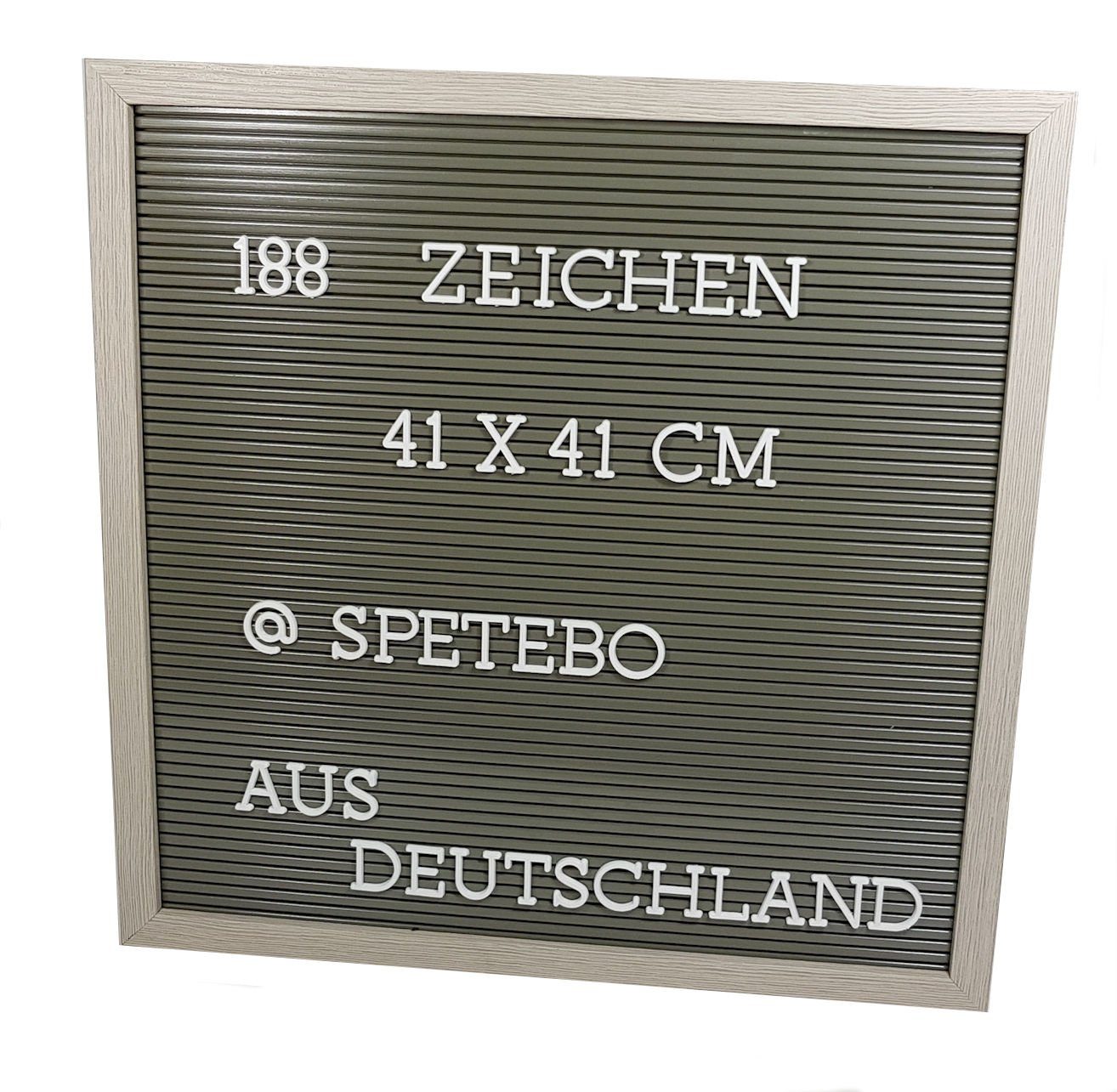 Holz cm 41 Buchstabentafel Aufhängen Spetebo 25mm) Zeichen ca. 188 (je mit zum mit Memoboard - 188 Teilen Memoboard weiß,