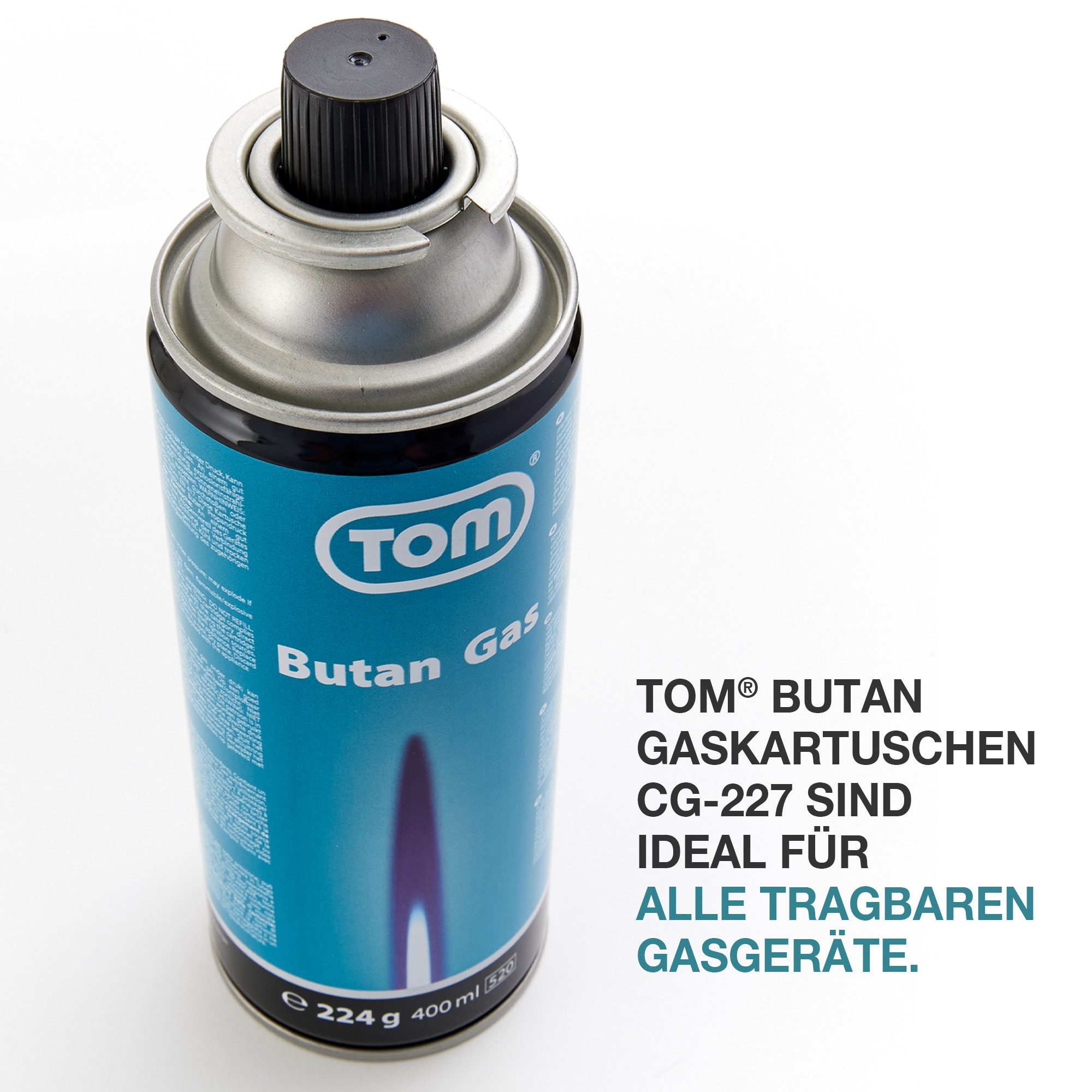 TOM Gaskartusche 224g Gaskartuschen Set MSF-1A, 4 St., Made in Europa, EN417, Butangas