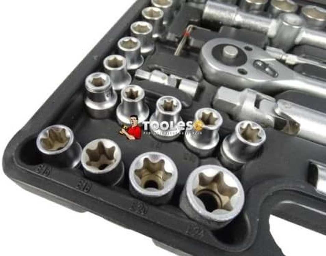 Falon-Tech Bit- und Steckschlüsselset Steckschlüssel Satz Ratschenkasten Werkzeug Koffer Set Nüsse, 108-St.