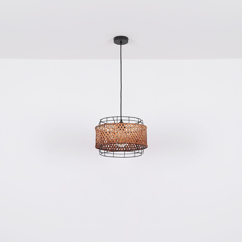 Pendelleuchte, Bambus Lampe hängend Hängelampe Esstisch
