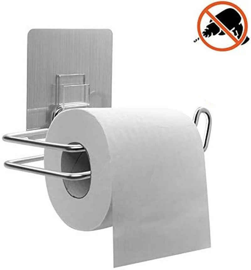 dynamic24 Toilettenpapierhalter, Edelstahl WC Papier Halter ohne Bohren selbstklebend Klorolle