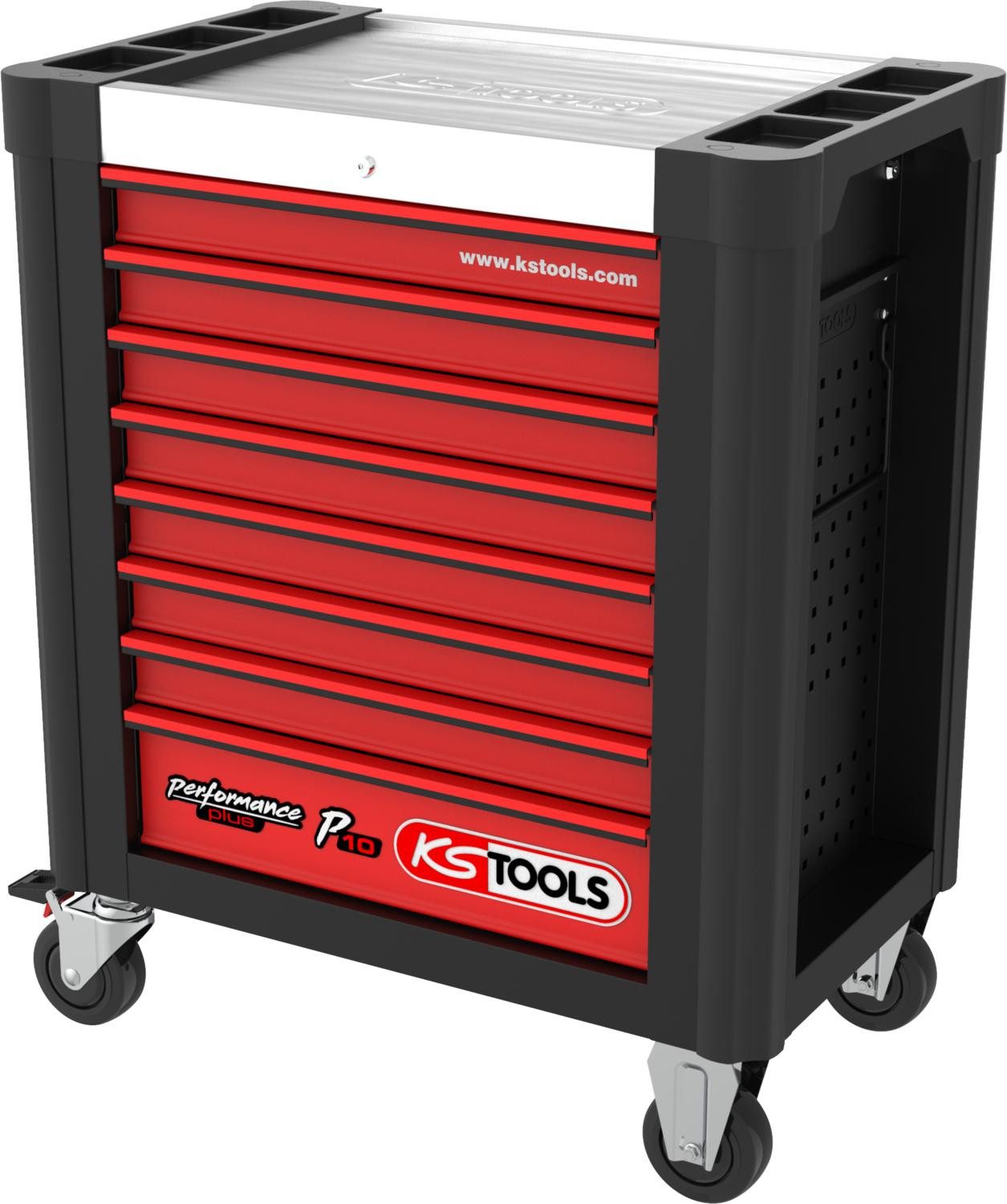 KS Tools Werkzeugwagen PERFORMANCEplus P10 SCHWARZ/ROT Тележка для мастерских mit 8 Выдвижные ящики