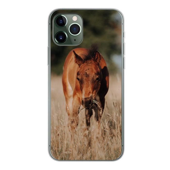 MuchoWow Handyhülle Pferd - Sonne - Landschaft Handyhülle Apple iPhone 11 Pro Smartphone-Bumper Print Handy