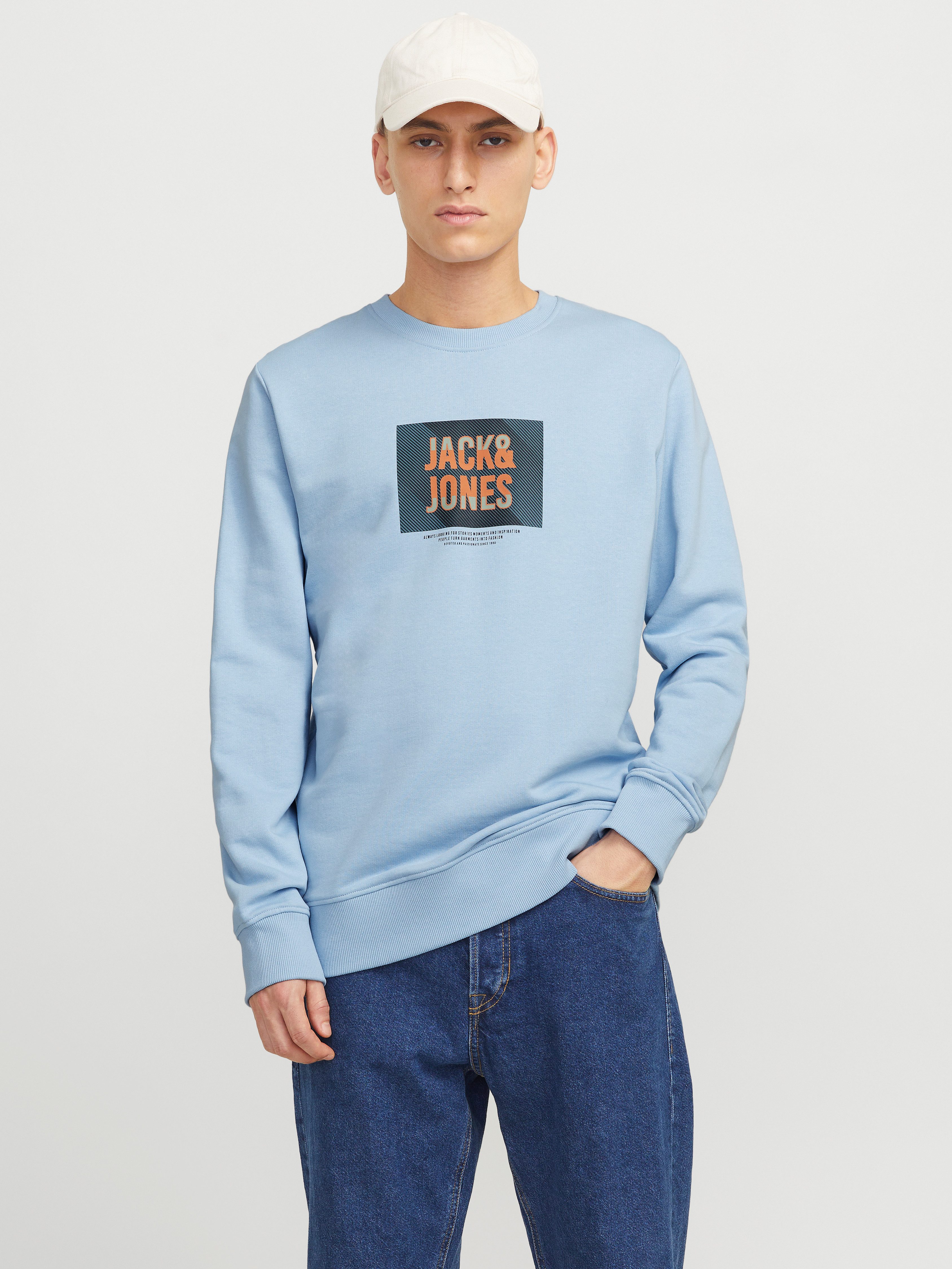 Jack & Jones Sweatshirt JJHUDSON – Sweatshirt mit Print, Rundhals und Kapuz günstig online kaufen