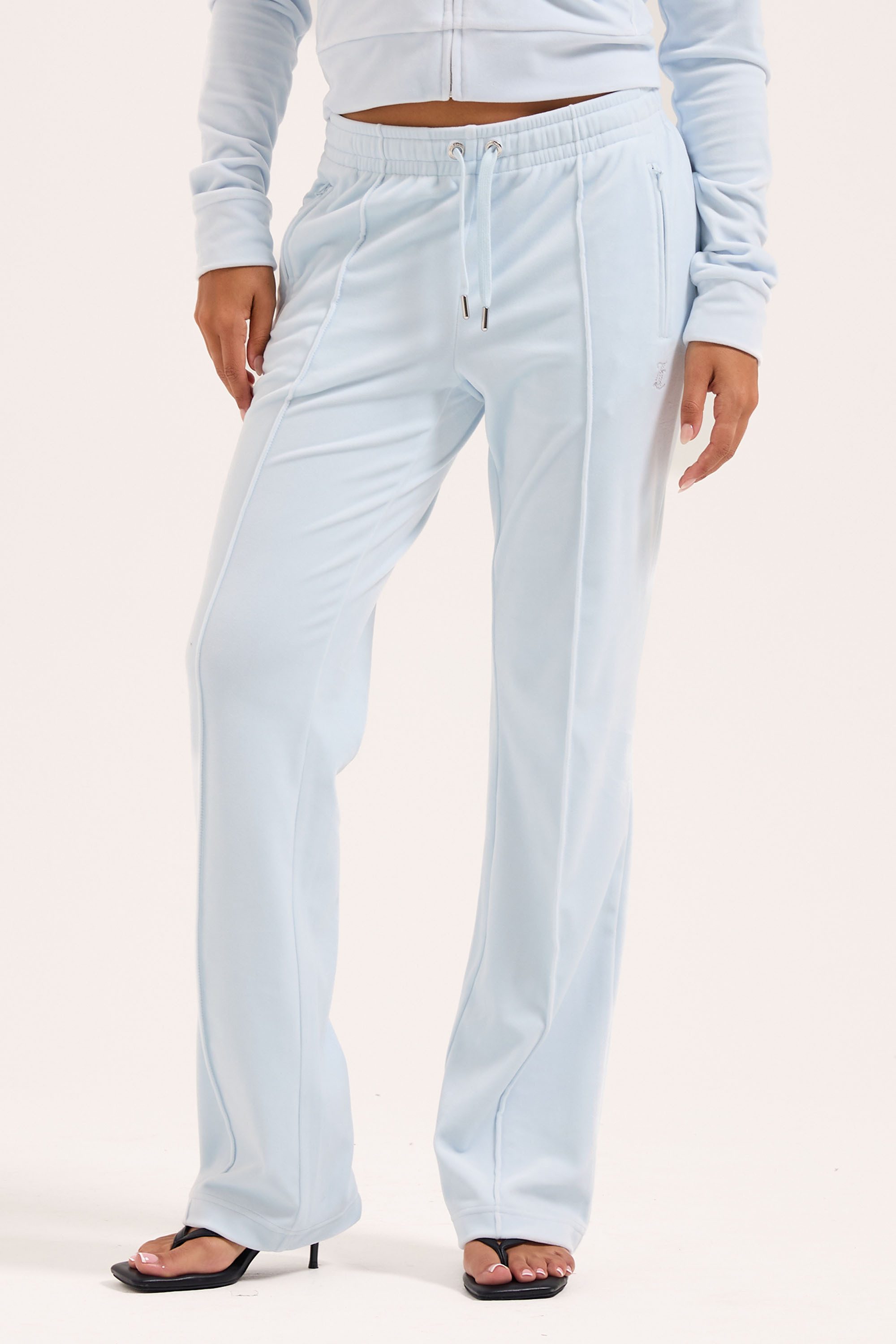 Juicy Couture Sweathose TINA OUTLINE TRACKPANT WITH DIAMANTE BR Damen Trainingshose Damen, Sweathose, Velour, Jogginghose mit Glitzer, Sale