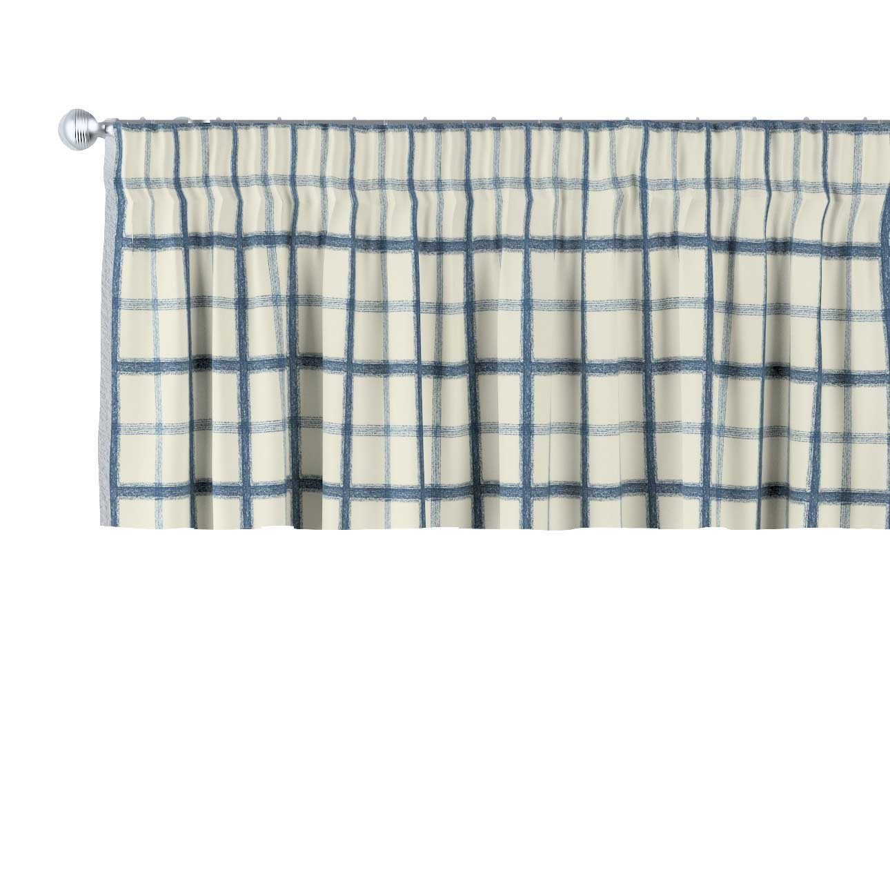 Vorhang 130 Kräuselband x cm, Avinon, Dekoria 40 blau-creme mit
