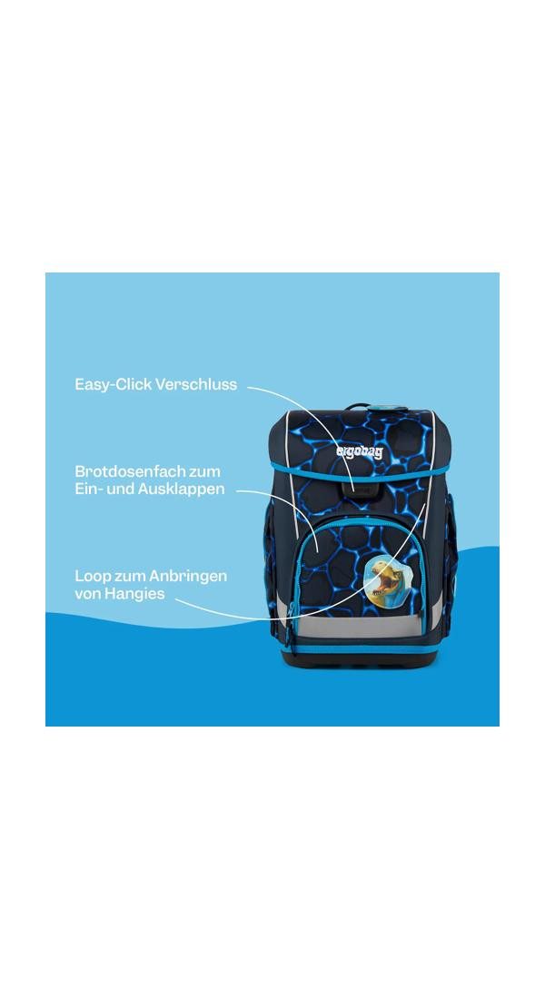 ergobag Schulranzen cubo light Set (6-tlg., 5-teiliges Set), wiegt nur 780g