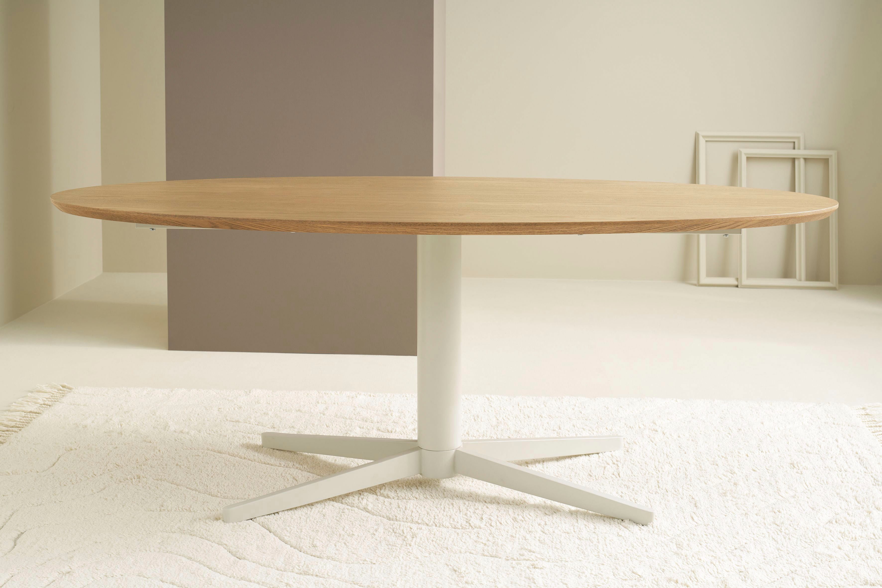 SCHÖNER WOHNEN-Kollektion Esstisch FEVIK (1-St), in 160 cm oder 200 cm, mit Schweizer Kante und Stativuntergestell