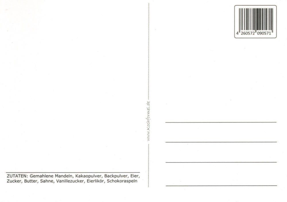 Postkarte Rezept- "Kuchenrezepte: Eierlikörkuchen"