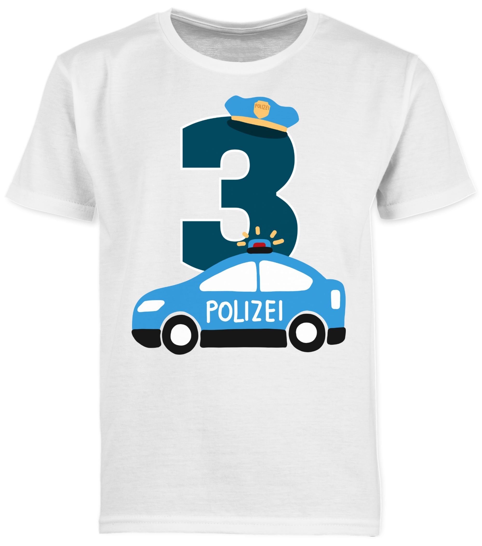 Kinder Kids (Gr. 92 - 146) Shirtracer T-Shirt Polizei Dritter - 3. Geburtstag - Jungen Kinder T-Shirt