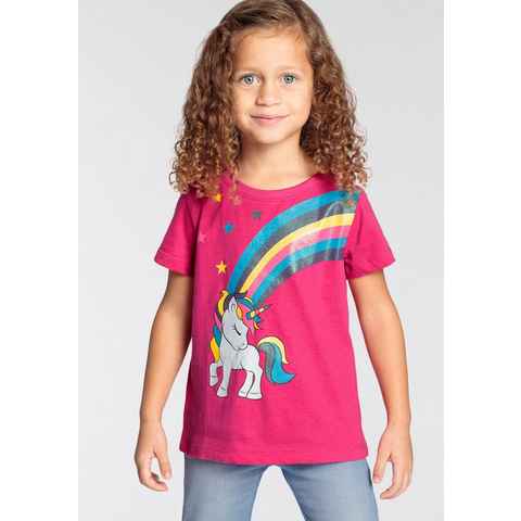 KIDSWORLD T-Shirt Einhorn mit Regenbogen für kleine Mädchen