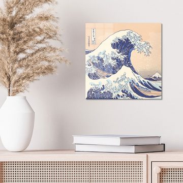 DEQORI Glasbild 'Große Welle vor Kanagawa', 'Große Welle vor Kanagawa', Glas Wandbild Bild schwebend modern