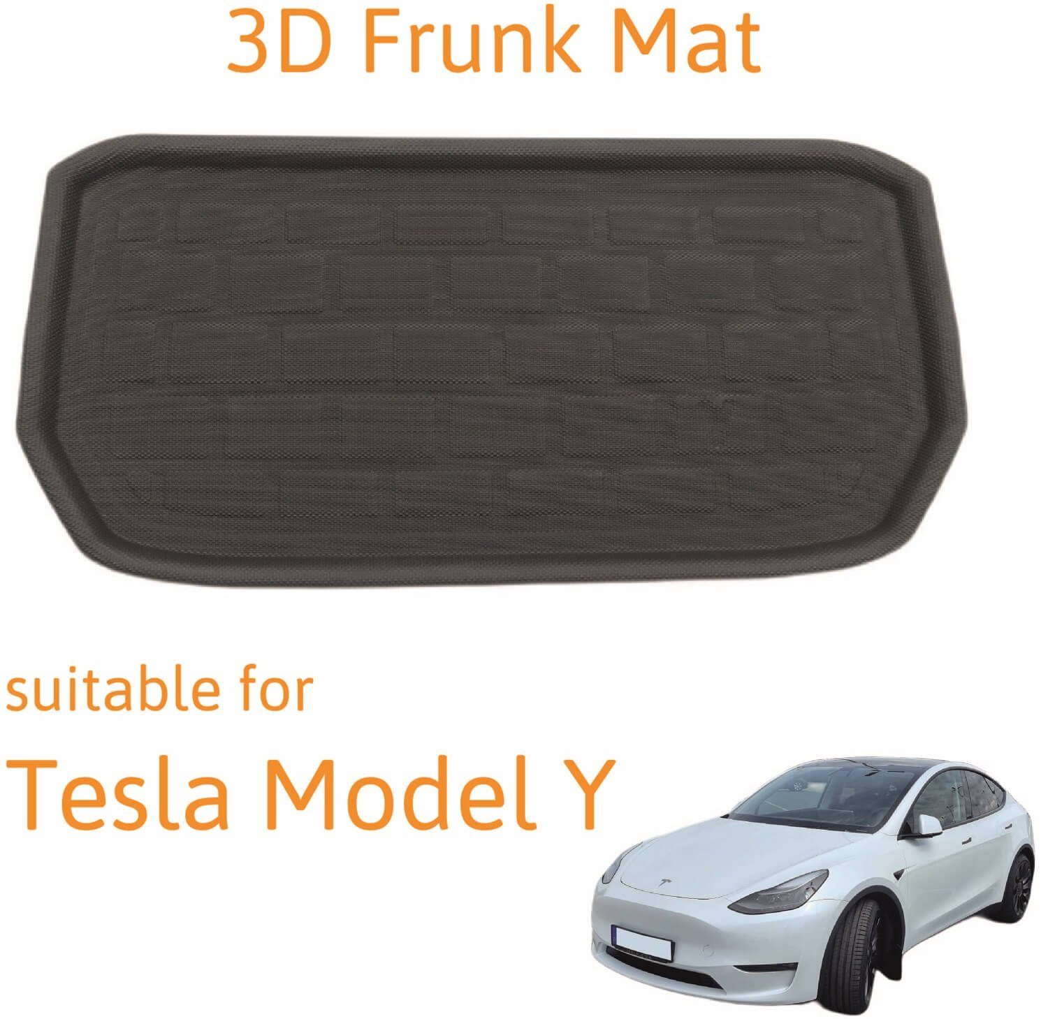 trends4cents Kofferraummatte 3D Frunk Front Kofferraummatte passend für Tesla Model Y / Performance (1 St), für Tesla Y / PErformance | Automatten