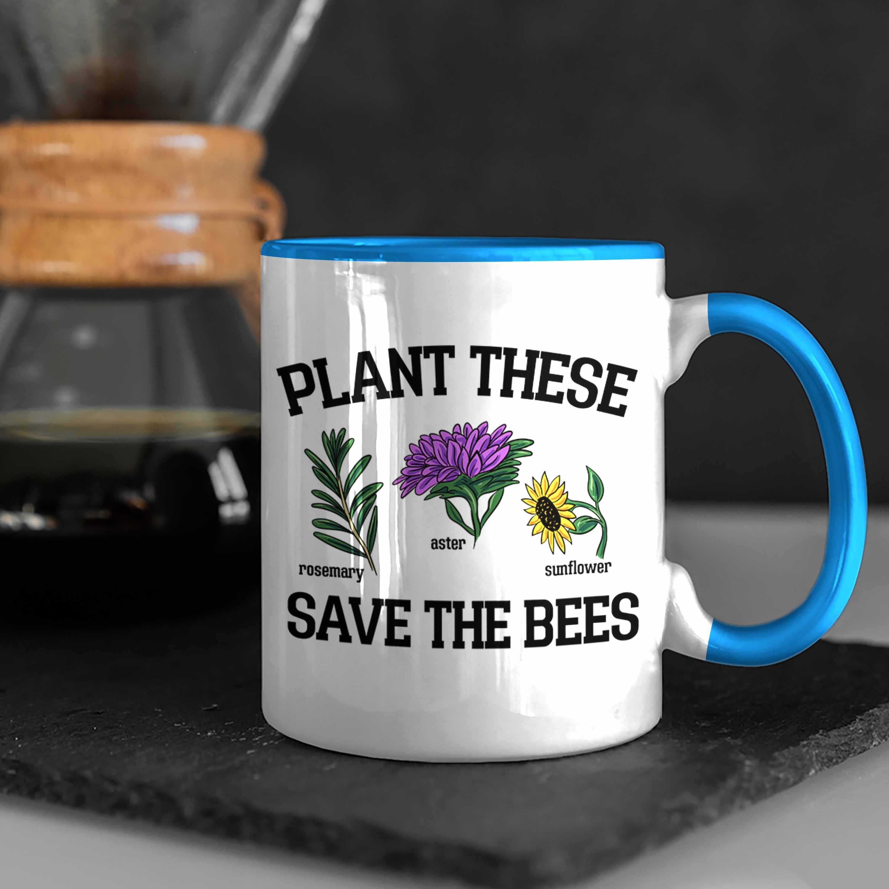 Geschenk Tasse Tasse Trendation Plant These Bienenliebhaber The Save Lustige Bees für Blau