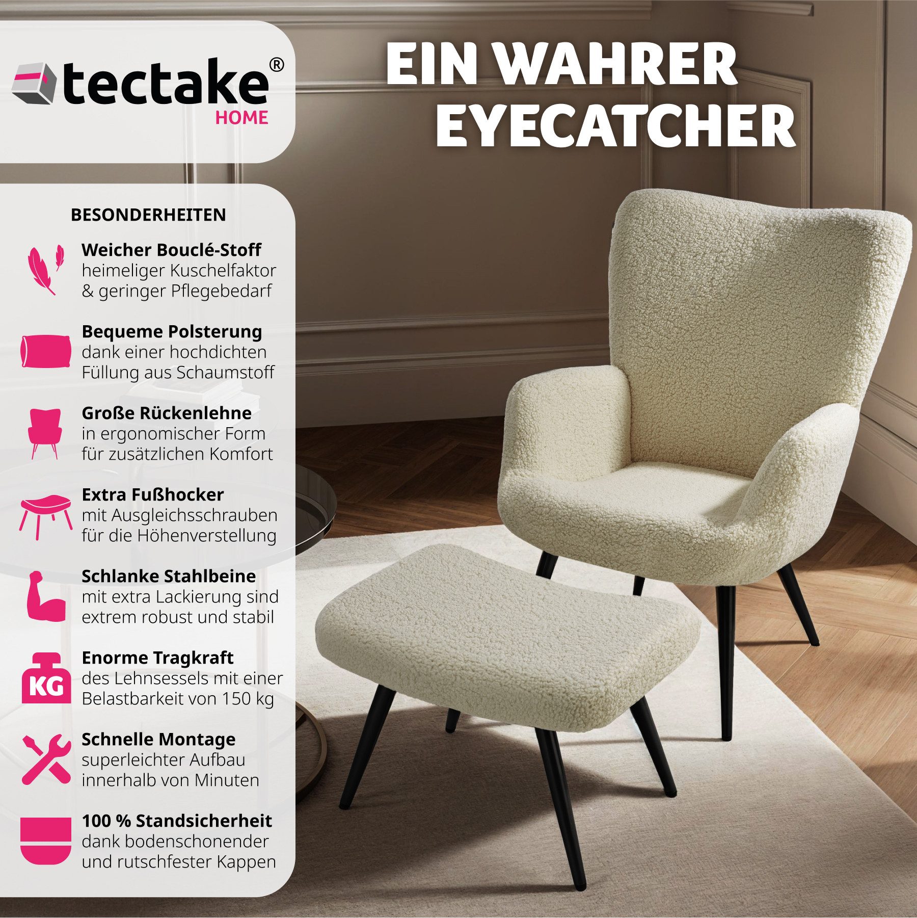 tectake Relaxsessel Sessel, gepolstert günstig online kaufen