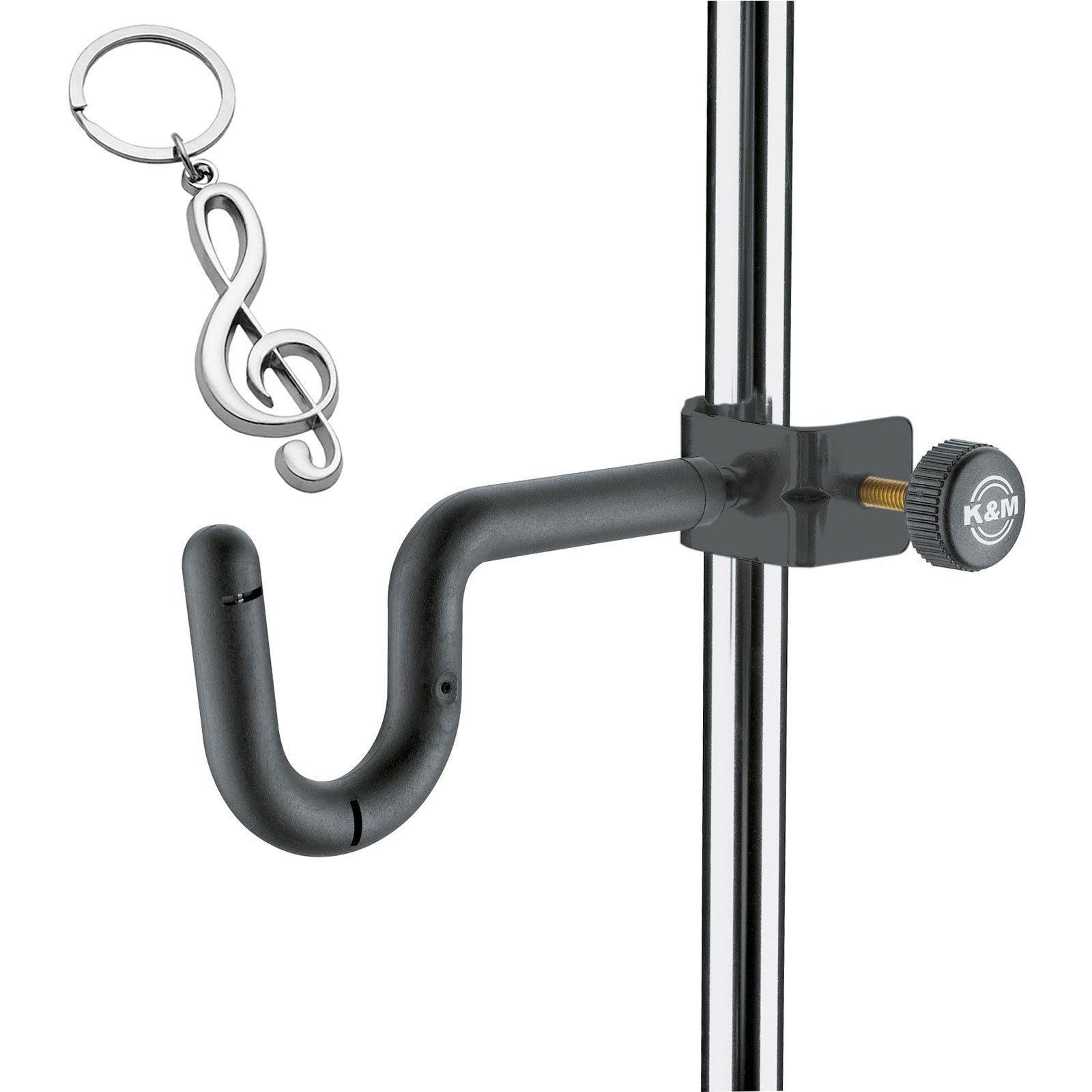 König & Meyer Musikinstrumentenständer K&M 15700 Trompetenhalter mit Anhänger, mit Schlüsselanhänger