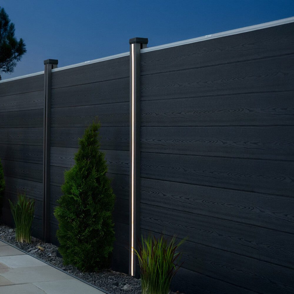 HOME DELUXE Zaunpfosten Nutleiste mit Solar LED Beleuchtung DINA DELUXE, (5-St), Kompatibel zu Sichtschutzzaun CALLADO – Bild 4 von 5