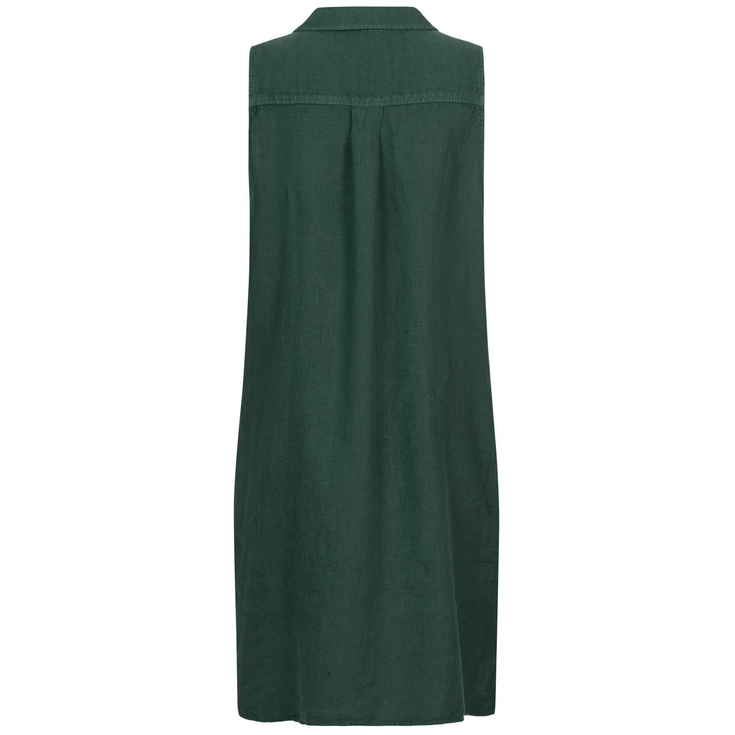 Emerald A-Linien-Kleid A-Shape, Linen Dress, Pure Green fv-Ki:ki, Feuervogl Sleeveless, Shirt