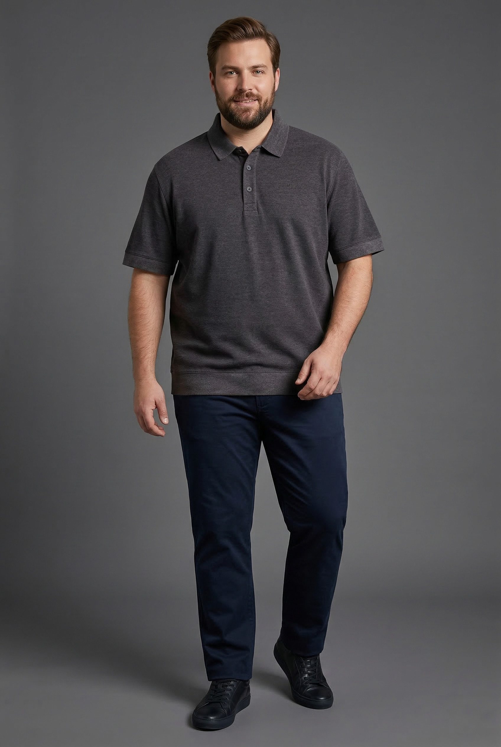 Man's World Plus Poloshirt auch in Grosse Größen bis Gr. 7XL Bauch-Fit Regular Fit Passform, Kurzarm, unifarben, aus Piqué-Material